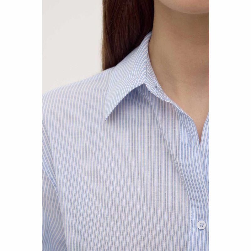 Assembly Label Codie Stripe Long Sleeve Shirt Blue/White Stripe image number 2